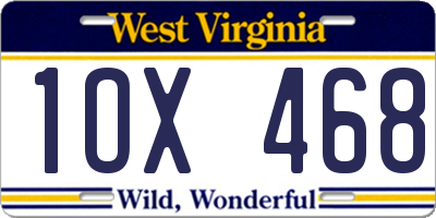 WV license plate 1OX468