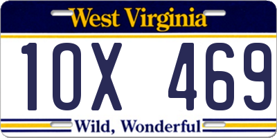 WV license plate 1OX469