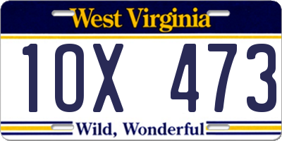 WV license plate 1OX473