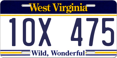 WV license plate 1OX475