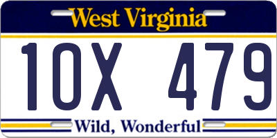 WV license plate 1OX479