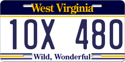 WV license plate 1OX480