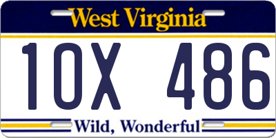 WV license plate 1OX486