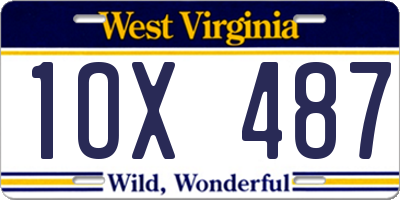 WV license plate 1OX487