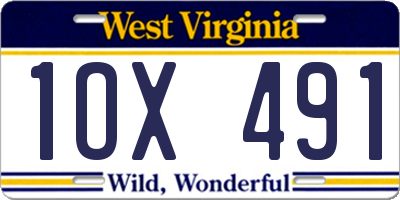 WV license plate 1OX491