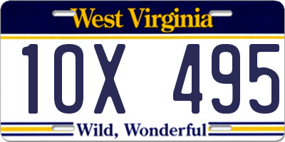 WV license plate 1OX495