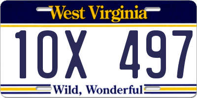 WV license plate 1OX497