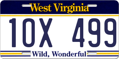WV license plate 1OX499