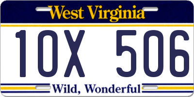 WV license plate 1OX506