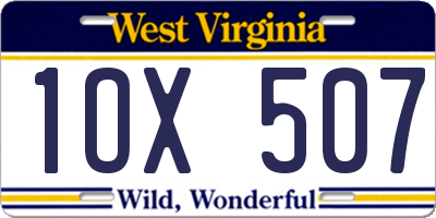WV license plate 1OX507