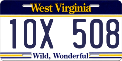 WV license plate 1OX508
