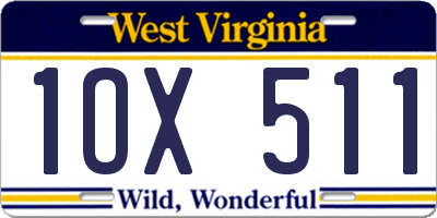 WV license plate 1OX511