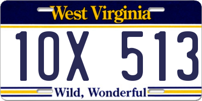 WV license plate 1OX513