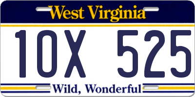 WV license plate 1OX525