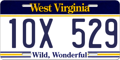 WV license plate 1OX529