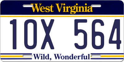 WV license plate 1OX564