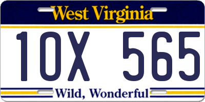 WV license plate 1OX565