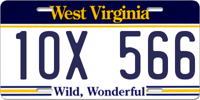 WV license plate 1OX566