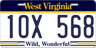 WV license plate 1OX568