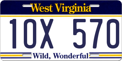 WV license plate 1OX570