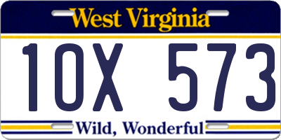WV license plate 1OX573