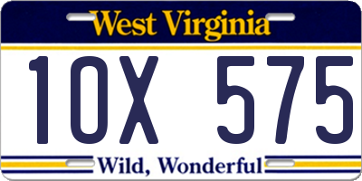 WV license plate 1OX575