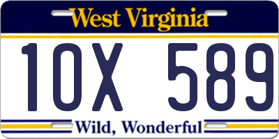WV license plate 1OX589