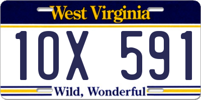 WV license plate 1OX591