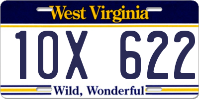 WV license plate 1OX622