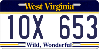 WV license plate 1OX653