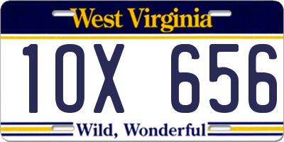 WV license plate 1OX656