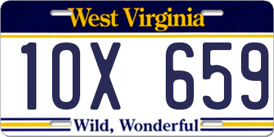 WV license plate 1OX659