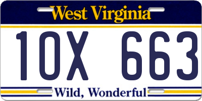 WV license plate 1OX663