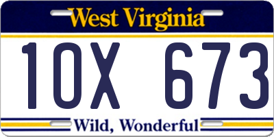 WV license plate 1OX673