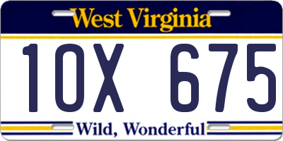 WV license plate 1OX675