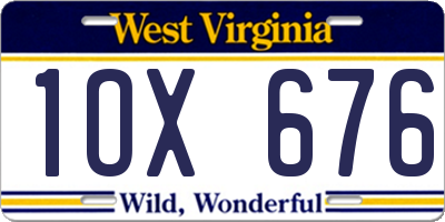 WV license plate 1OX676
