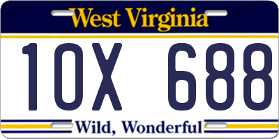 WV license plate 1OX688