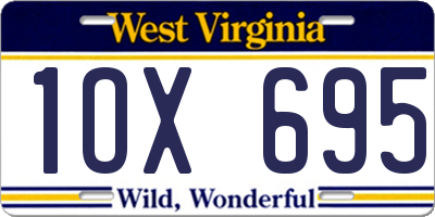 WV license plate 1OX695