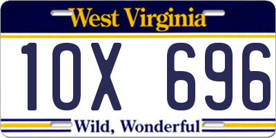 WV license plate 1OX696