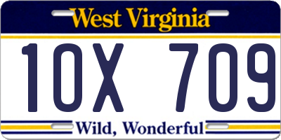 WV license plate 1OX709