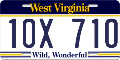 WV license plate 1OX710