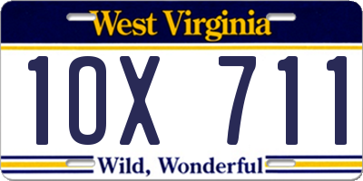 WV license plate 1OX711