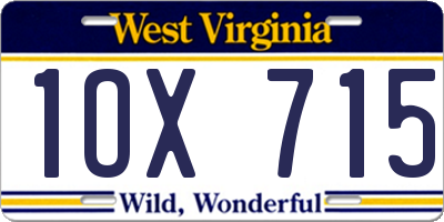 WV license plate 1OX715