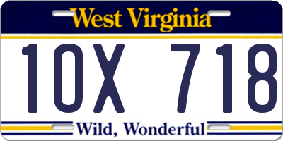WV license plate 1OX718