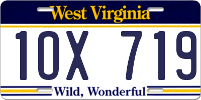 WV license plate 1OX719