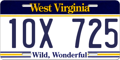 WV license plate 1OX725