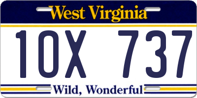WV license plate 1OX737