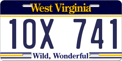 WV license plate 1OX741