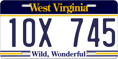 WV license plate 1OX745