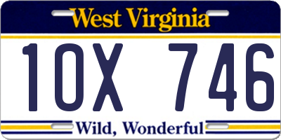 WV license plate 1OX746